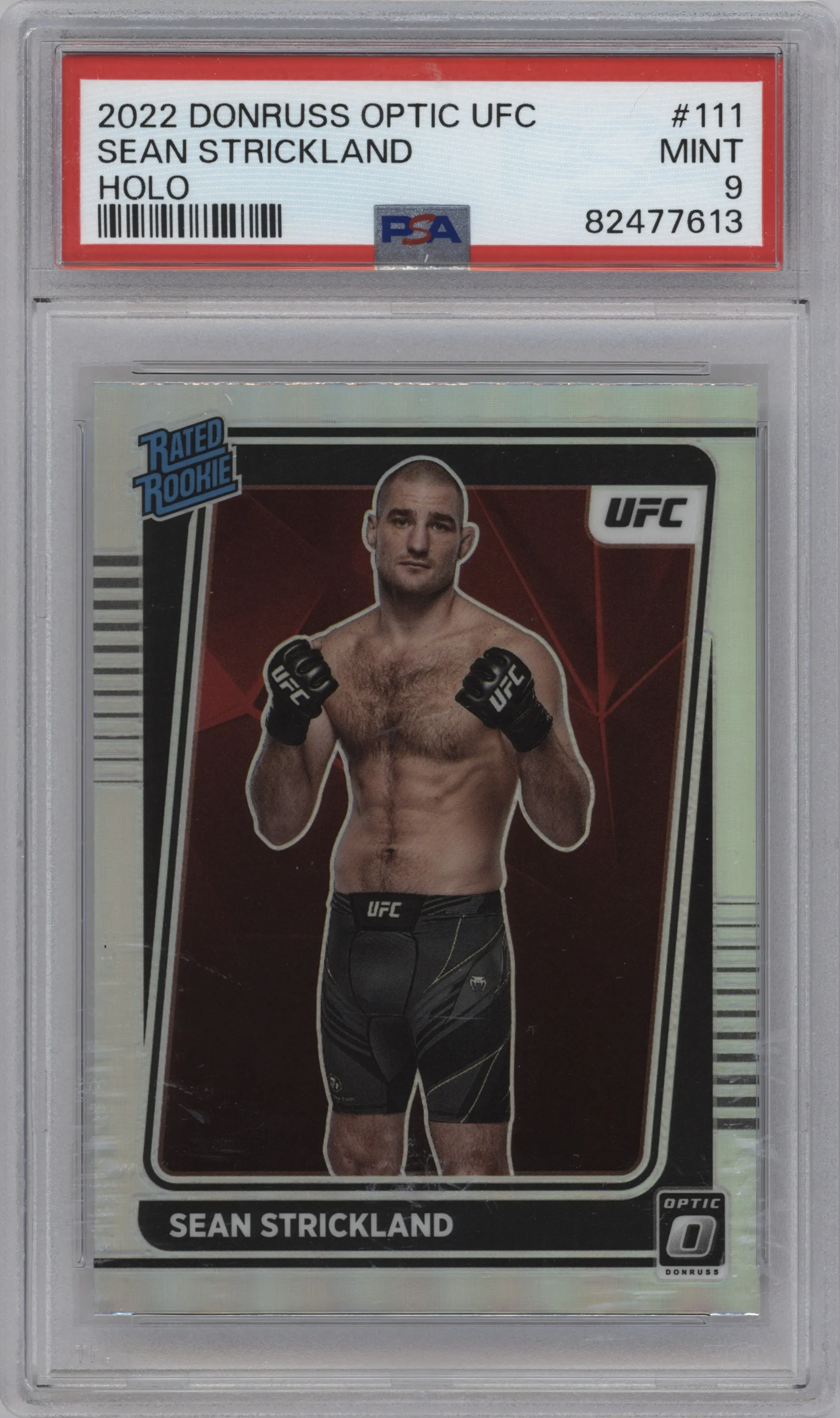 2022 Donruss Optic UFC Rated Rookie Sean Strickland Holo #111 PSA 9
