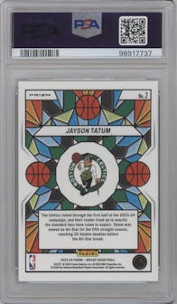 Jayson Tatum from the 2023-24 Panini Mosaic set graded by PSA and given an overall grade of 10.