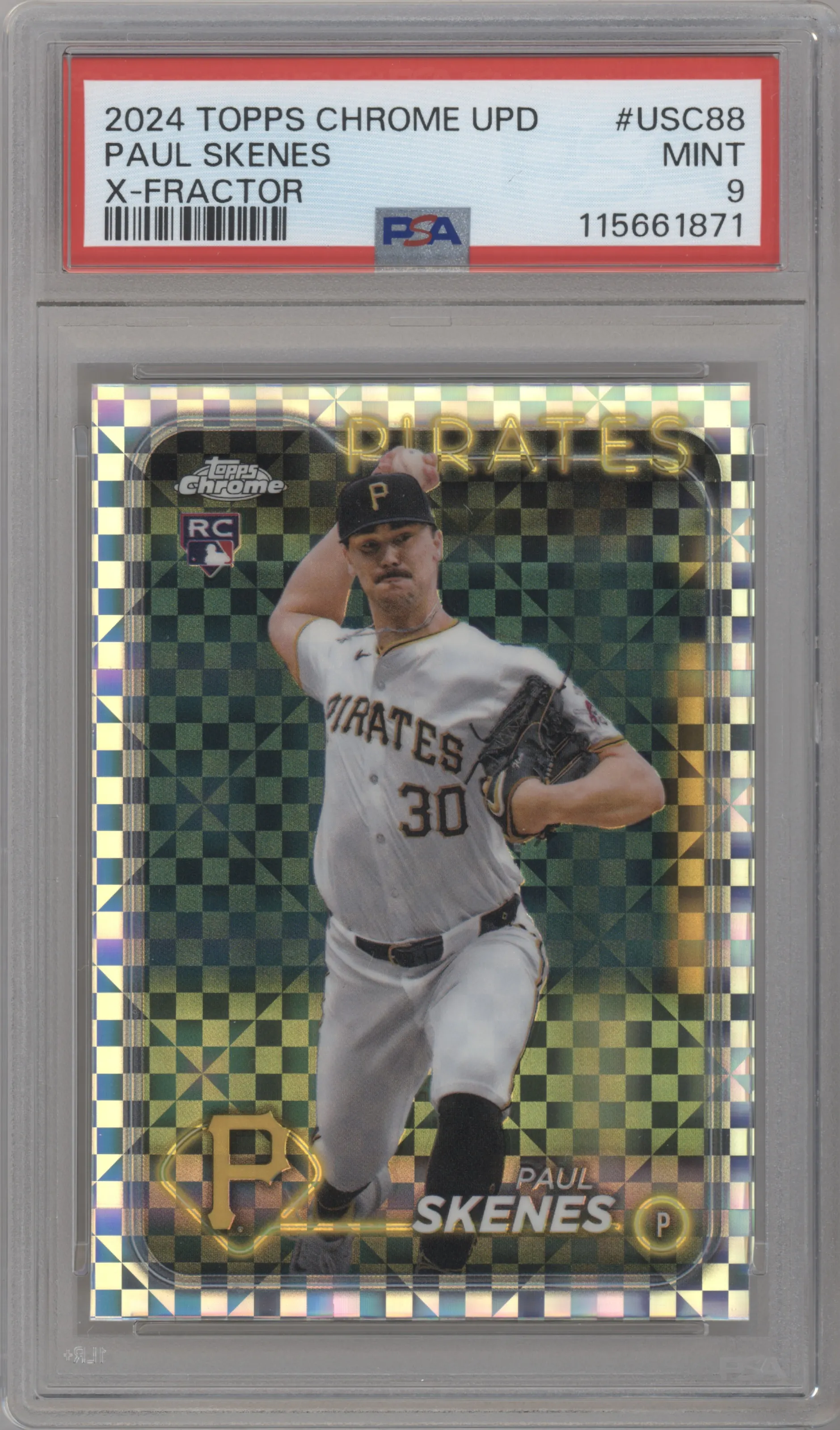 2024 Topps Chrome Update Paul Skenes X-Fractor #USC88 PSA 9