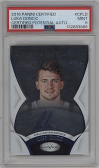 Luka Doncic from the 2018-19 Panini Certified set graded by PSA and given an overall grade of 9.