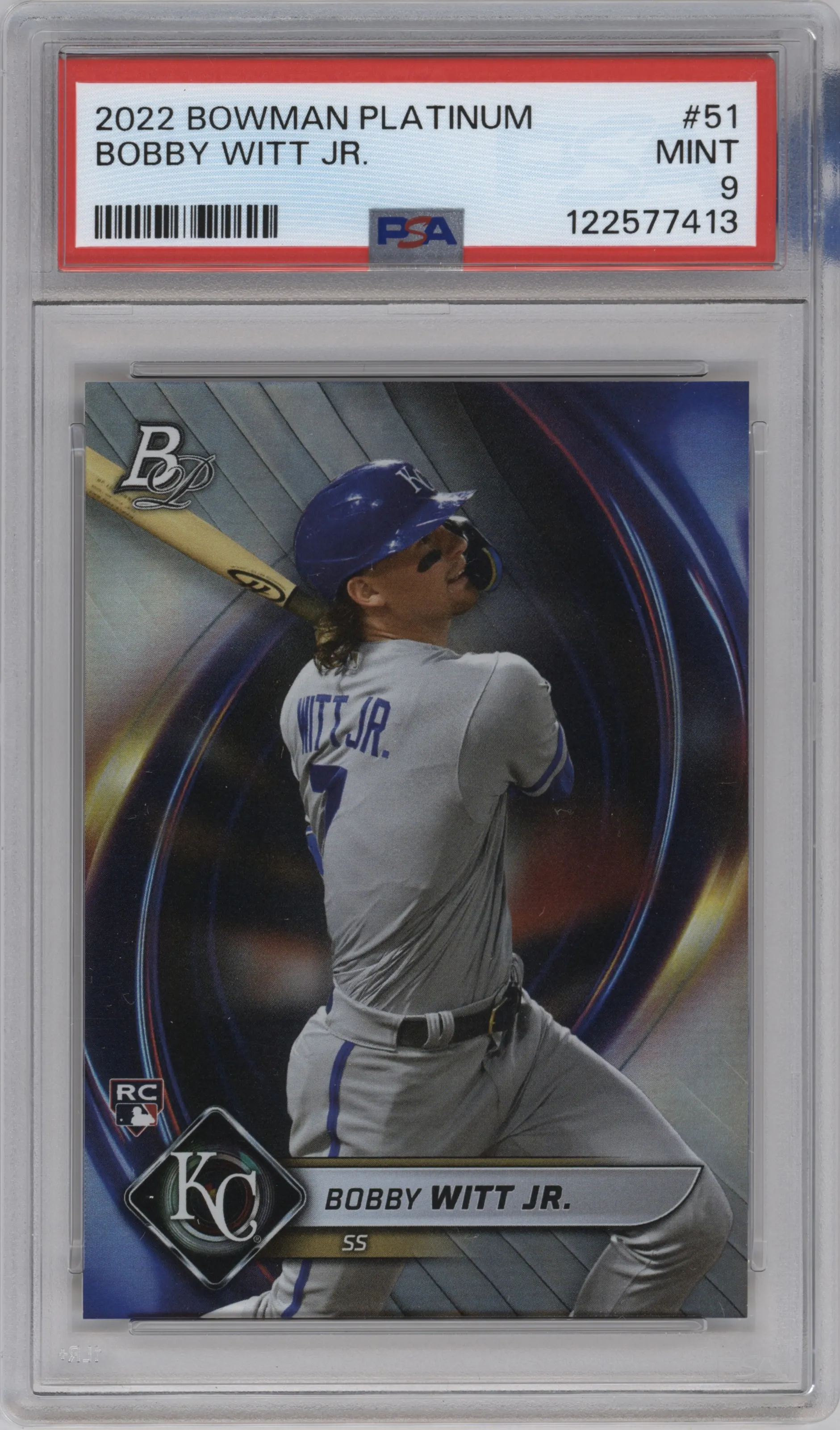 2022 Bowman Platinum Bobby Witt Jr. #51 PSA 9