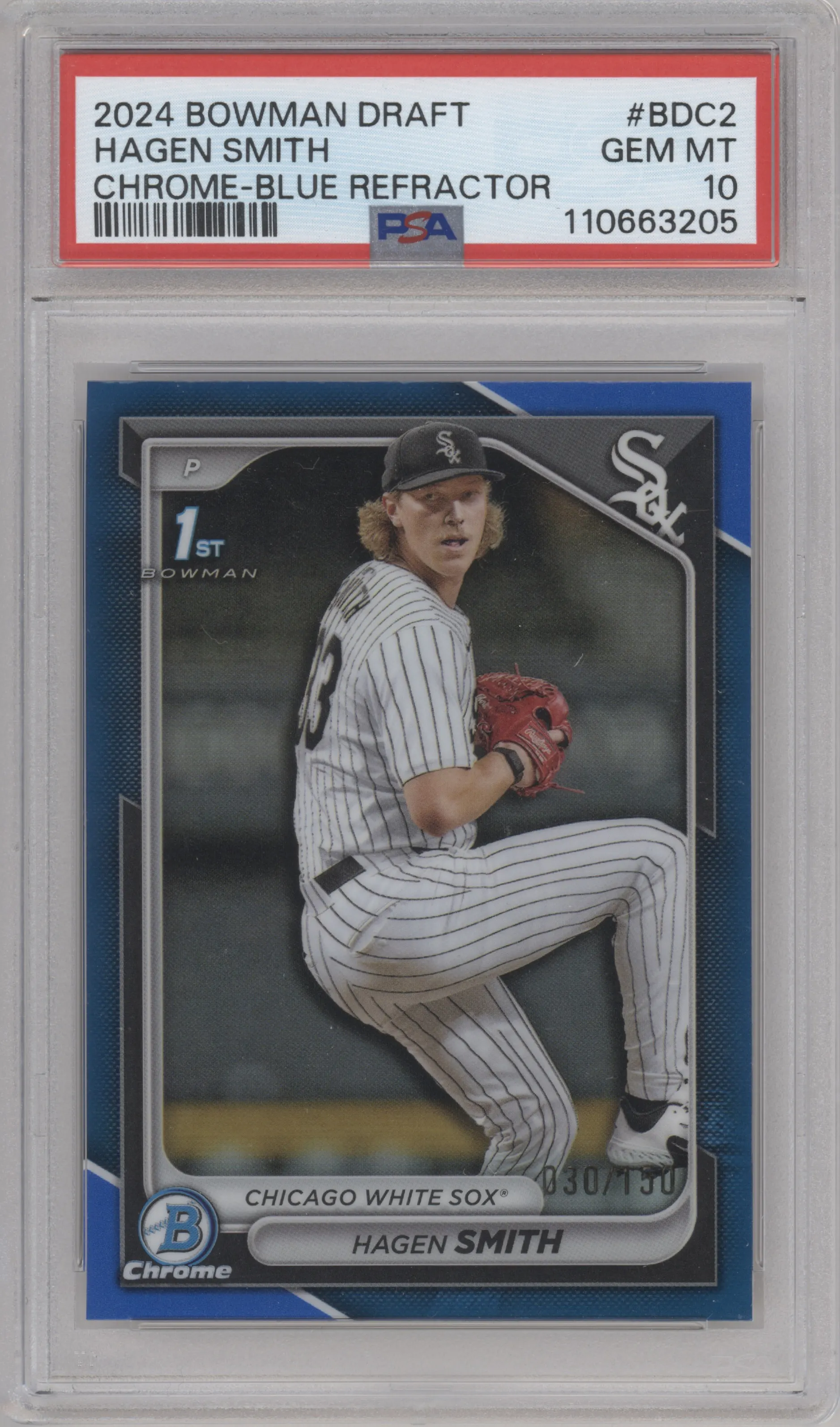 2024 Bowman Draft Chrome Hagen Smith Blue Refractor #BDC-2 PSA 10