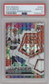 Joe Burrow from the 2022 Panini Mosaic set featuring a White Mosaic parallel graded by PSA and given an overall grade of 10.