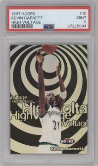 Kevin Garnett from the 1997-98 NBA Hoops set graded by PSA and given an overall grade of 9.