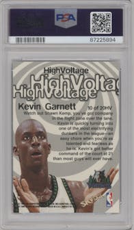 Kevin Garnett from the 1997-98 NBA Hoops set graded by PSA and given an overall grade of 9.