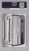 James Wood from the 2023 Topps The National VIP set featuring a Gold Refractor parallel graded by PSA and given an overall grade of 9.