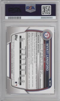 Wyatt Langford from the 2023 Bowman Draft set graded by PSA and given an overall grade of 10.