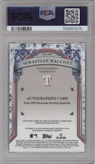 Sebastian Walcott	 from the 2024 Bowman Sterling set graded by PSA and given an overall grade of 10.