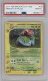 Venusaur from the 2002 Pokemon E-CARD set graded by PSA and given an overall grade of 8.