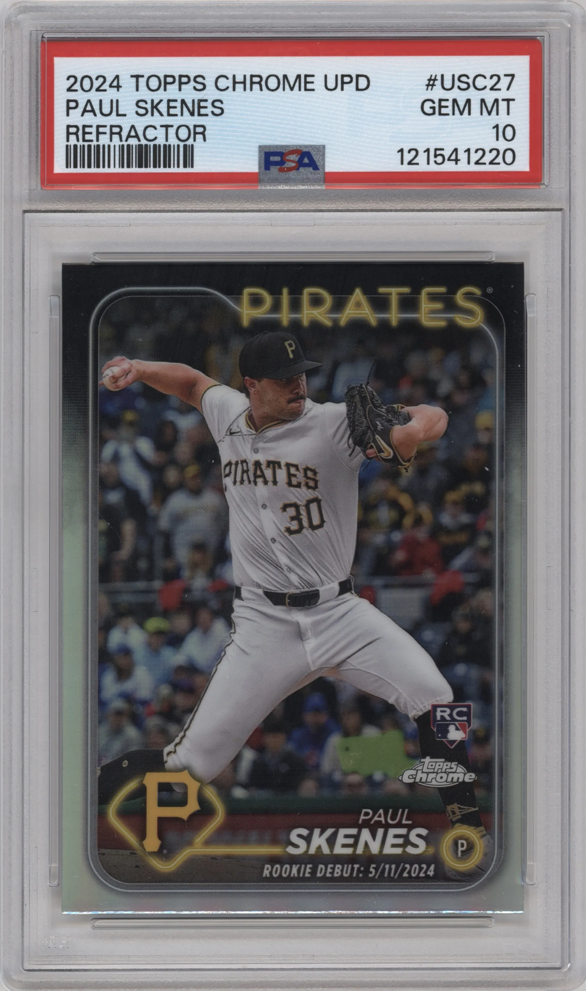 2024 Topps Chrome Update Paul Skenes Refractor #USC27 PSA 10