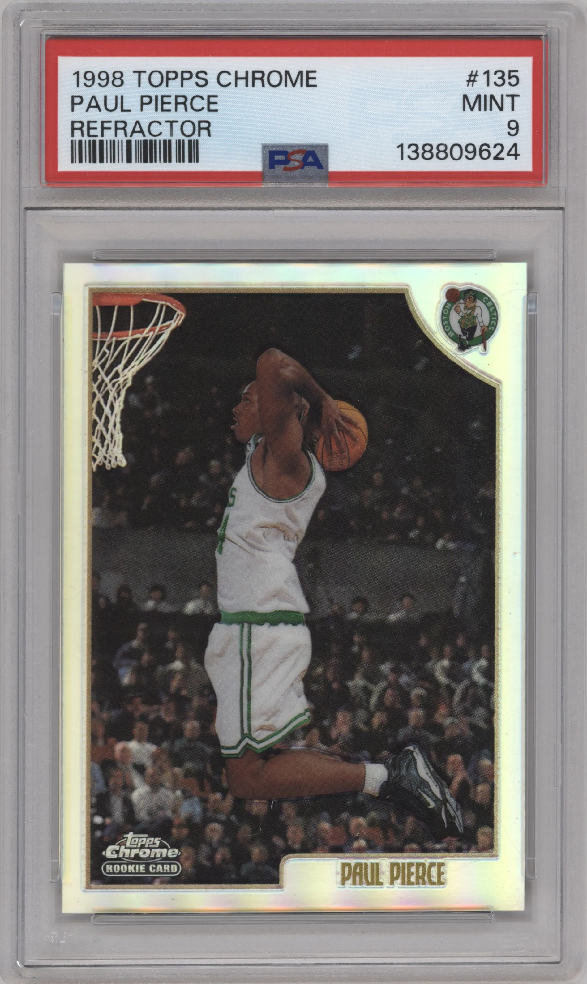1998 Topps Chrome Paul Pierce Refractor #135 PSA 9