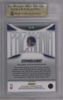 Stephen Curry from the 2024-25 Panini Prizm Black set graded by Beckett and given an overall grade of 9.5.