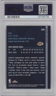 Kobe Bryant from the 2002-03 Topps Chrome set featuring a Refractor parallel graded by PSA and given an overall grade of 9.