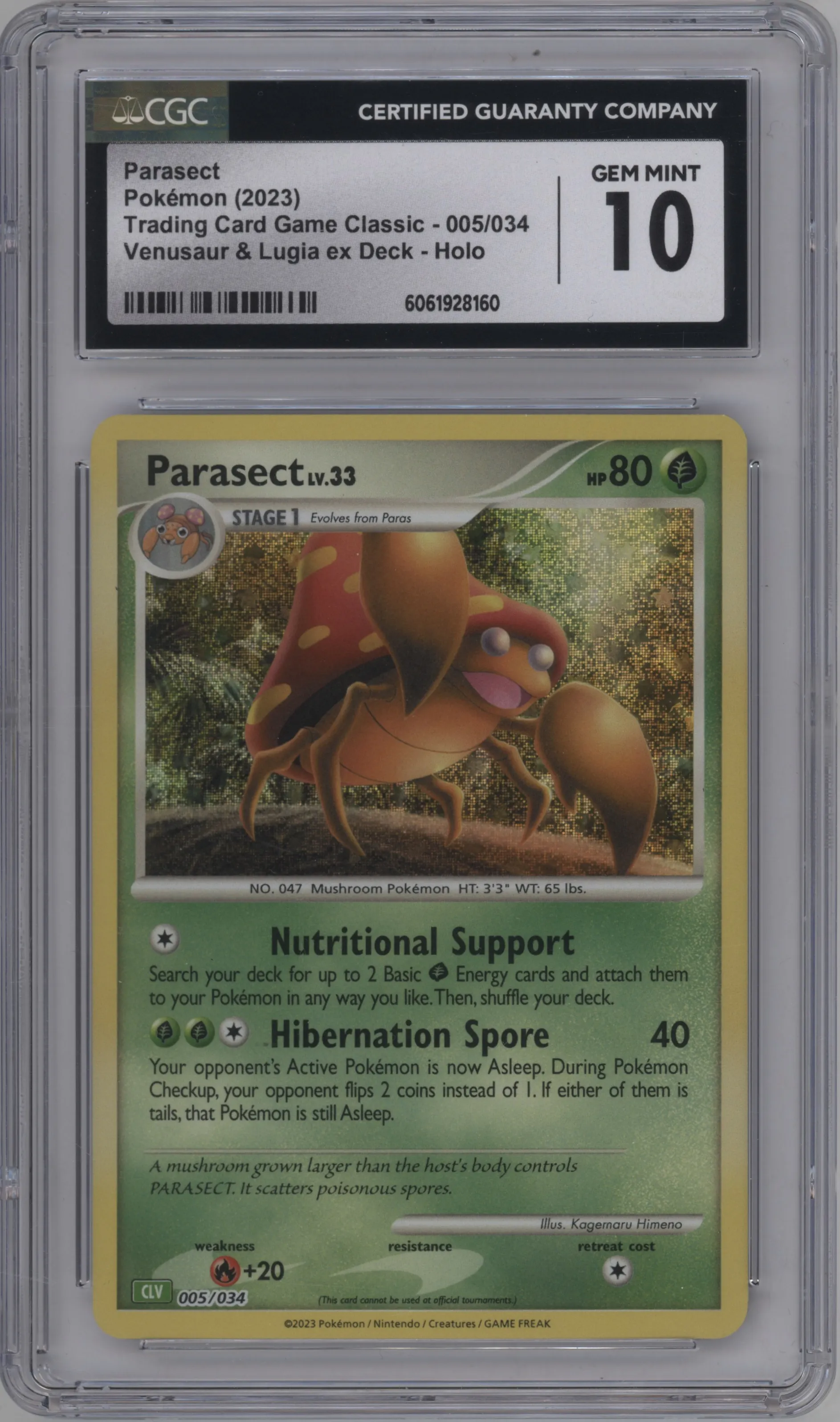 2023 Pokemon CLV Parasect CGC 10