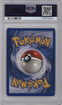 Shining Mewtwo from the 2002 Pokemon Neo Genesis set graded by PSA and given an overall grade of 8.