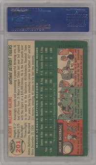 Al Kaline from the 1954 Topps set graded by PSA and given an overall grade of 3.