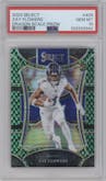 Zay Flowers from the 2023 Panini Select set featuring a Dragon Scale parallel graded by PSA and given an overall grade of 10.