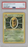 Kakuna from the 1999 Pokemon set graded by PSA and given an overall grade of 7.