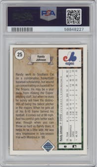 Randy Johnson from the 1989 Upper Deck set graded by PSA and given an overall grade of 8.