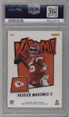 Patrick Mahomes II from the 2023 Panini Absolute set graded by PSA and given an overall grade of 9.
