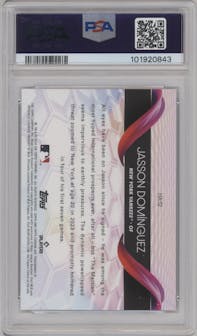 Jasson Dominguez from the 2024 Topps Chrome set graded by PSA and given an overall grade of 10.