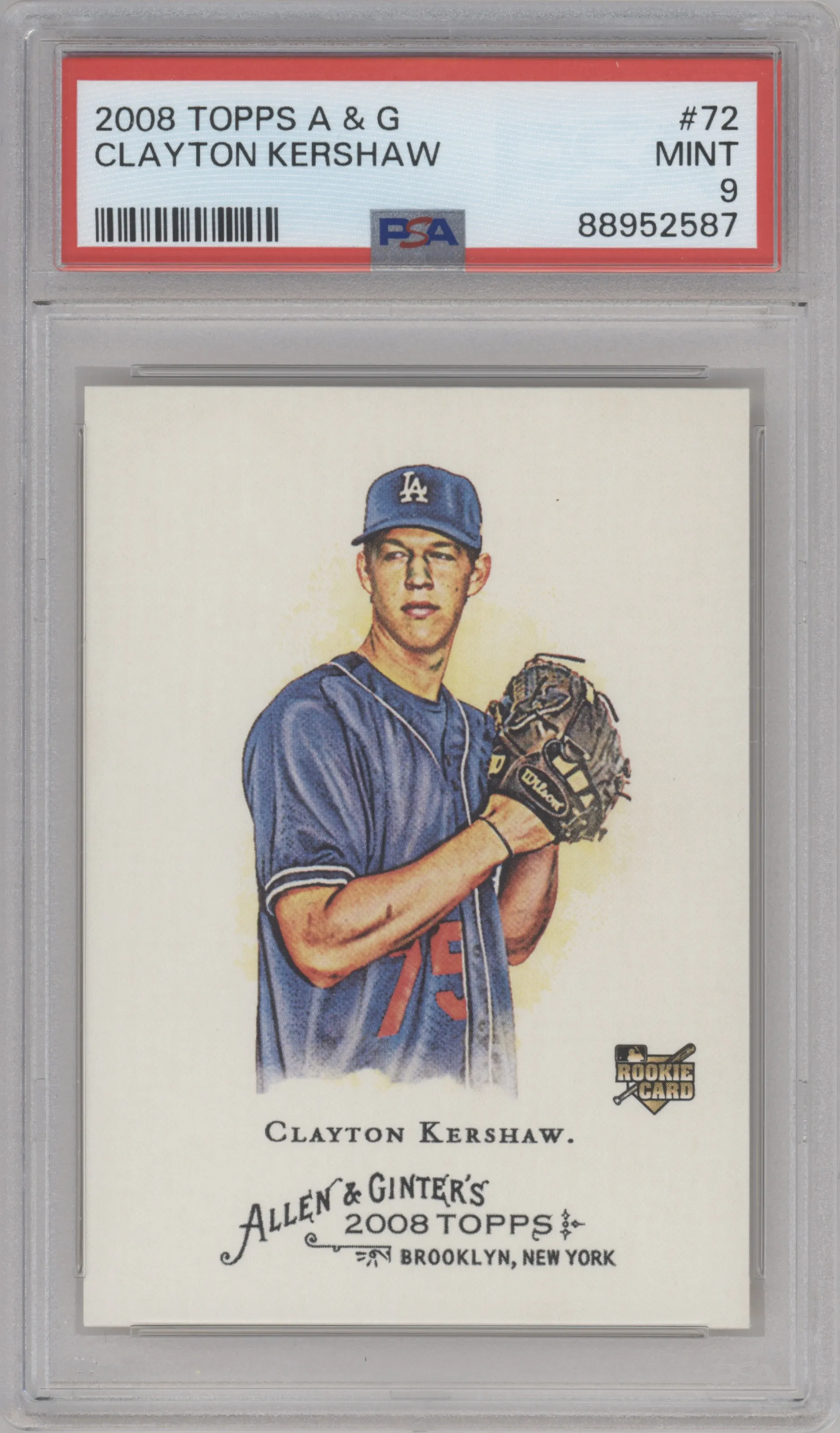 2008 Topps Allen & Ginter Clayton Kershaw #72 PSA 9