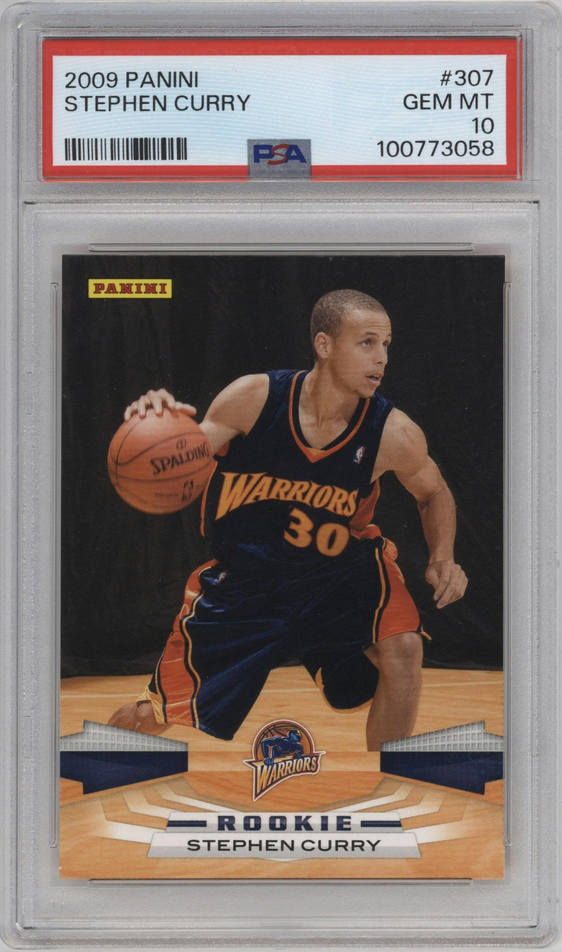 Stephen Curry from the 2009-10 Panini  set graded by PSA and given an overall grade of 10.