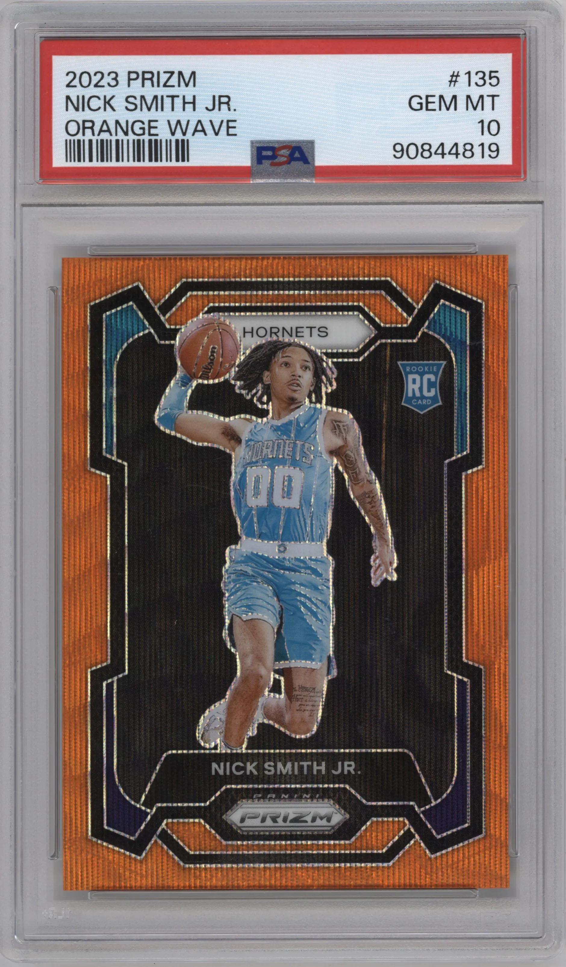 2023 Panini Prizm Nick Smith Jr. Orange Wave PSA 10