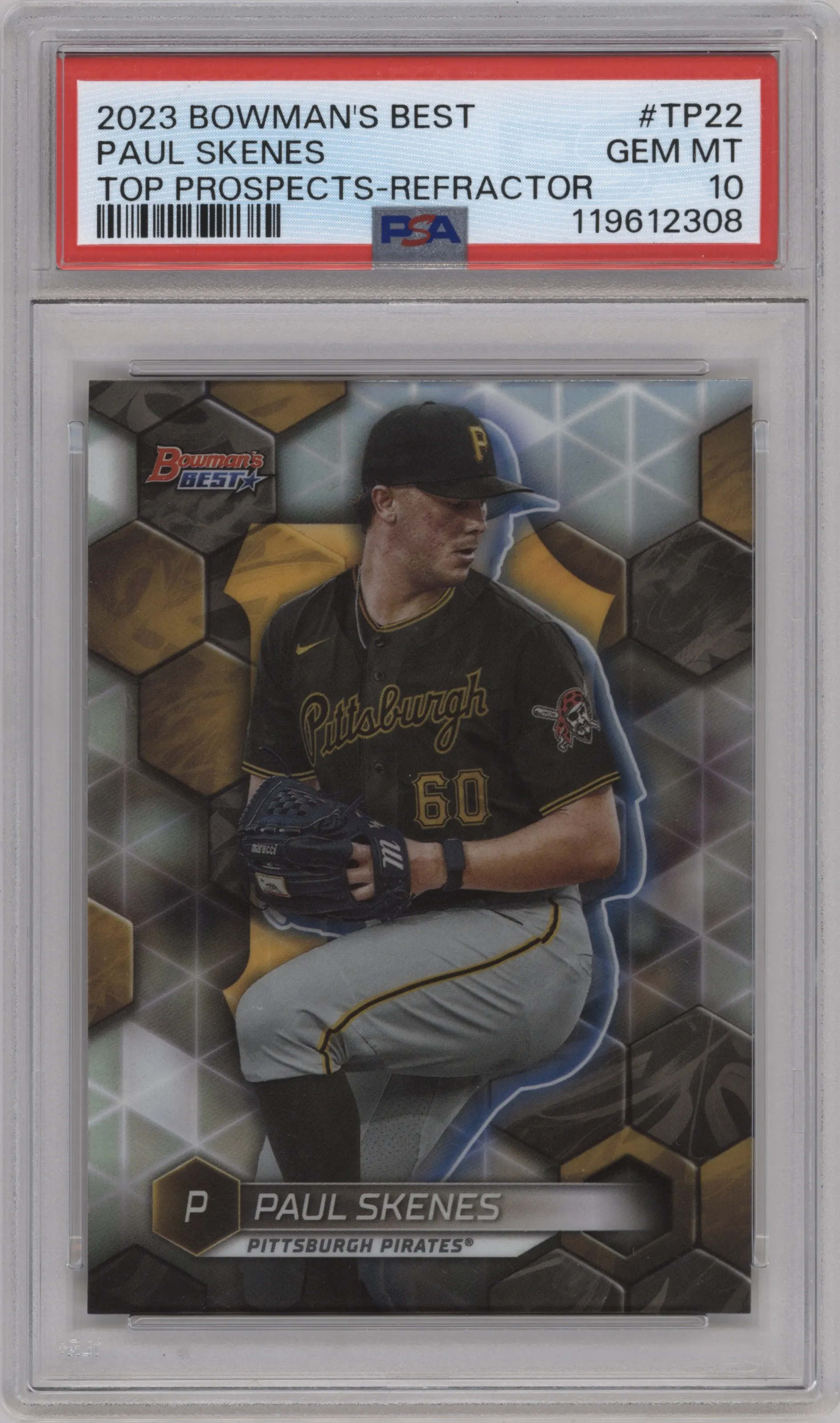 2023 Bowman's Best Top Prospect Paul Skenes Refractor PSA 10