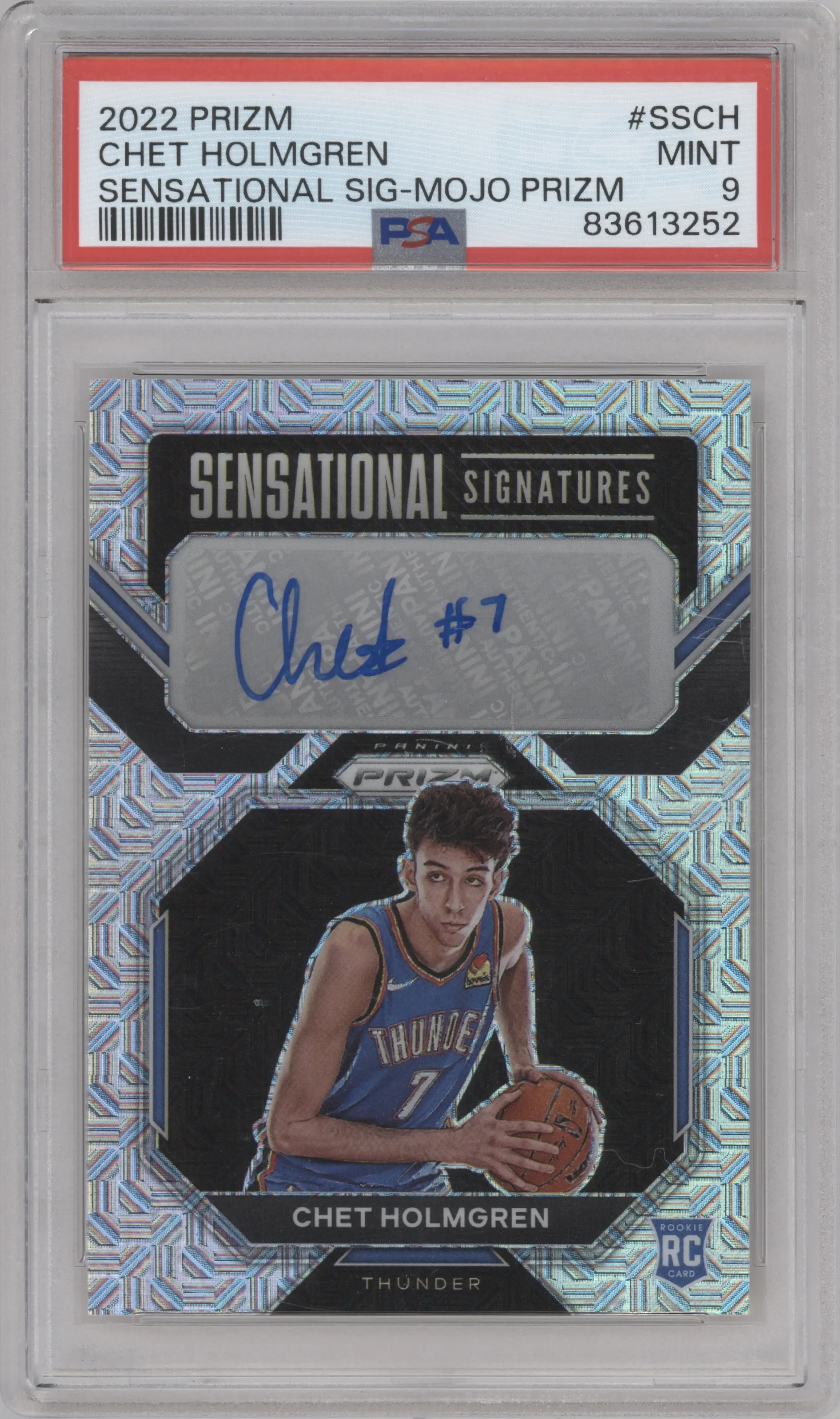 2022 Panini Prizm Sensational Sig. Chet Holmgren Mojo PSA 9