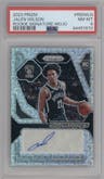 Jalen Wilson from the 2023-24 Panini Prizm set featuring a Mojo parallel graded by PSA and given an overall grade of 8.