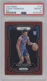 Ausar Thompson from the 2023-24 Panini Prizm set featuring a Red Prizm parallel graded by PSA and given an overall grade of 10.