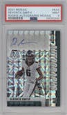 DeVonta Smith from the 2021 Panini Mosaic set graded by PSA and given an overall grade of 9.