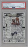 Anthony Edwards from the 2022-23 Panini Obsidian set featuring a Electric Etch White Pulsar parallel graded by PSA and given an overall grade of 8.