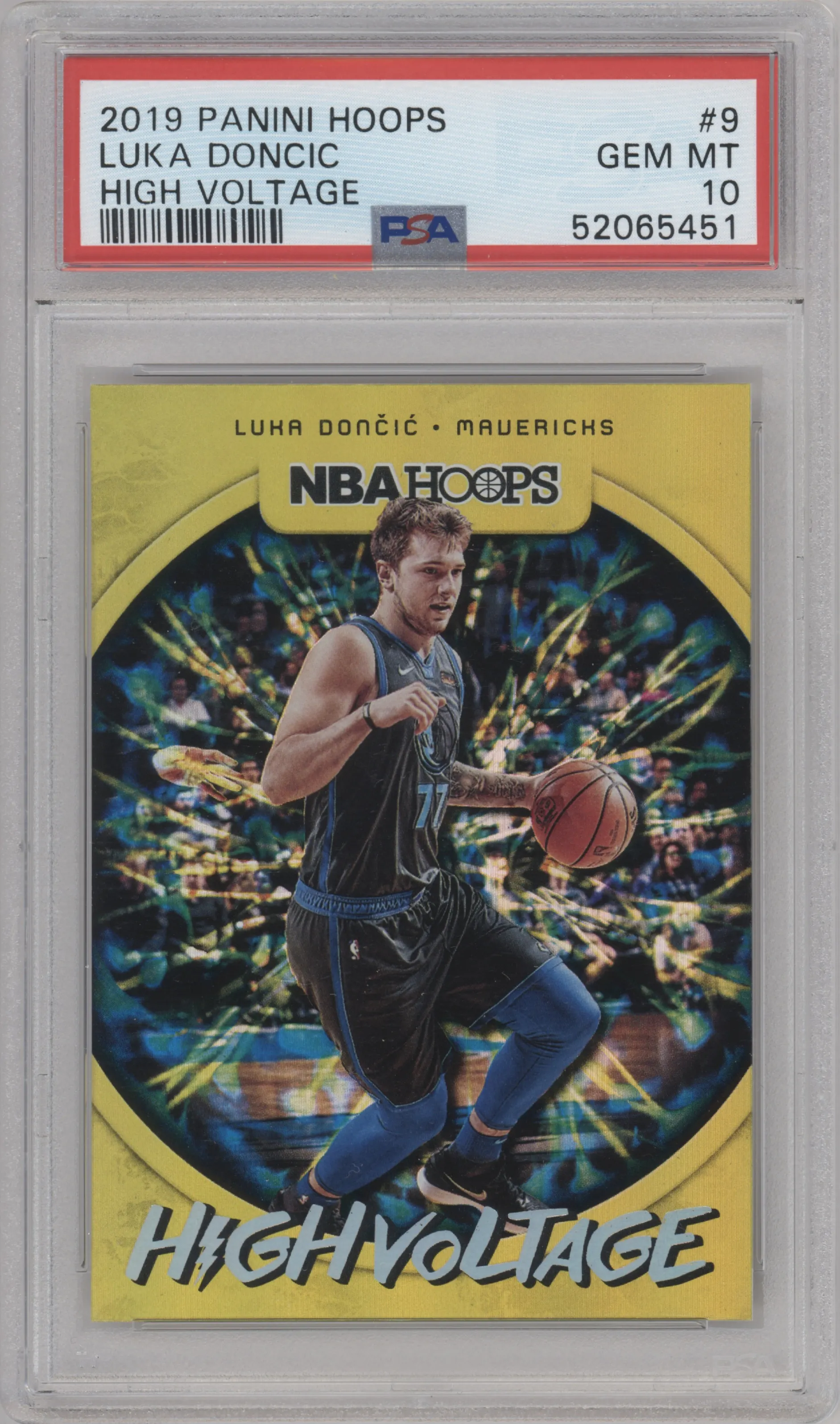 2019 Panini NBA Hoops High Voltage Luka Doncic #9 PSA 10