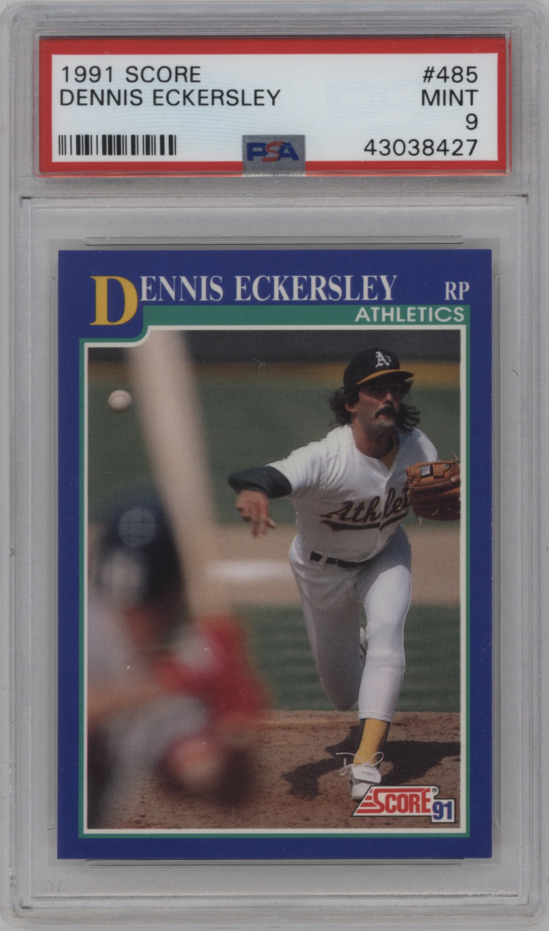 1991 Score Dennis Eckersley #485 PSA 9