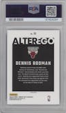 Dennis Rodman from the 2023-24 Donruss Optic set graded by PSA and given an overall grade of 9.