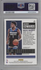 Anthony Edwards from the 2020-21 Panini Contenders set graded by PSA and given an overall grade of 10.