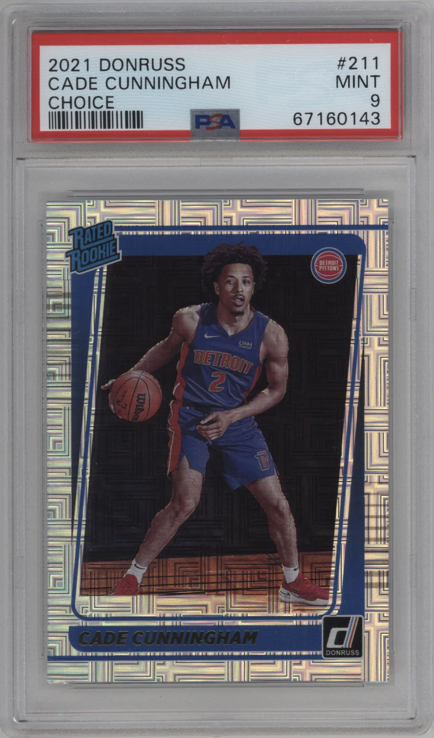 2021 Panini Donruss Rated Rookie Cade Cunningham Choice PSA 9