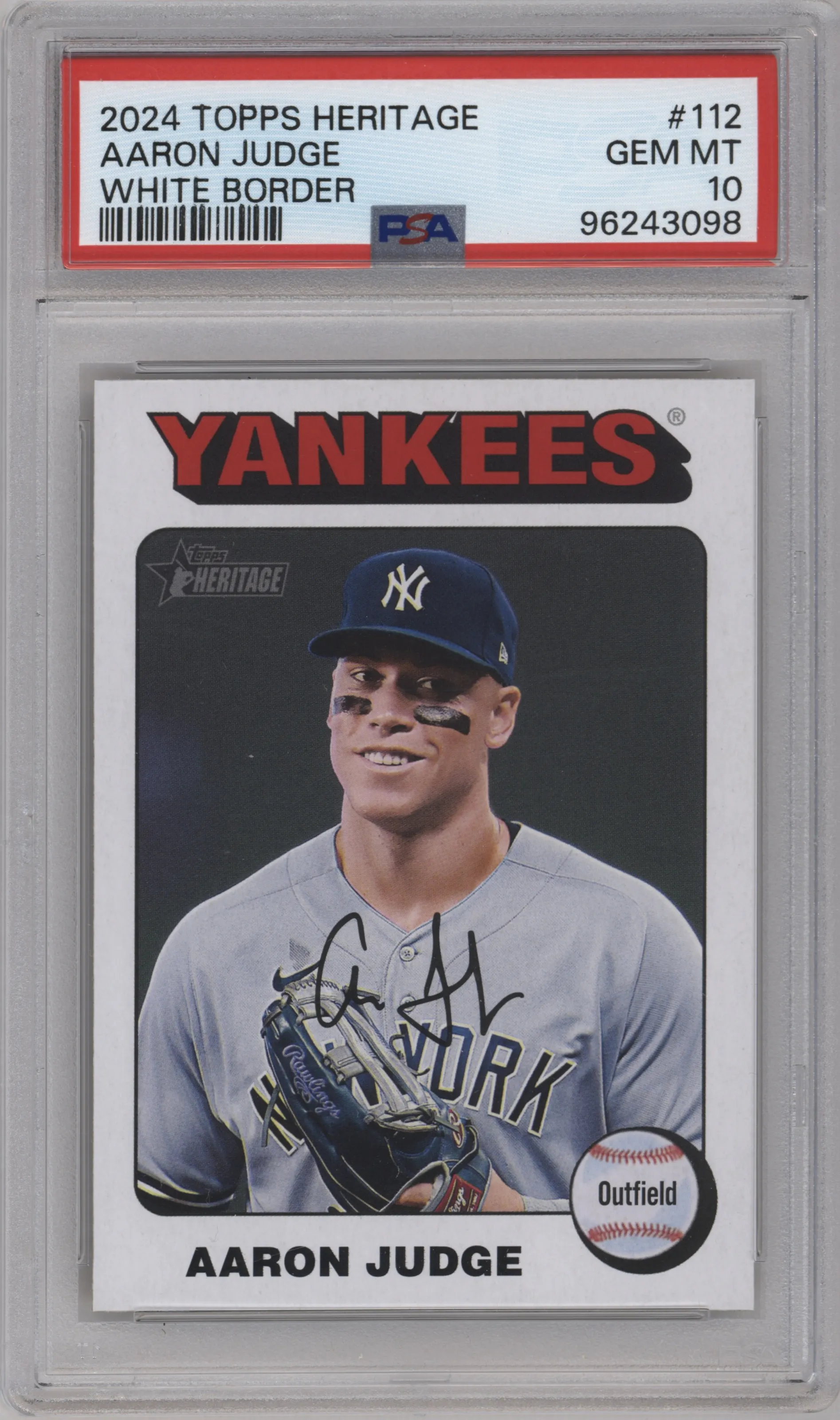 2024 Topps Heritage Aaron Judge White Border #112 PSA 10