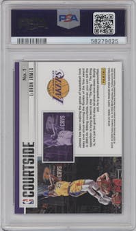 LeBron James from the 2019-20 Panini Hoops Premium Stock set graded by PSA and given an overall grade of 9.
