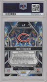Caleb Williams from the 2024 Panini Prizm set featuring a Green Ice Prizm parallel graded by PSA and given an overall grade of 10.