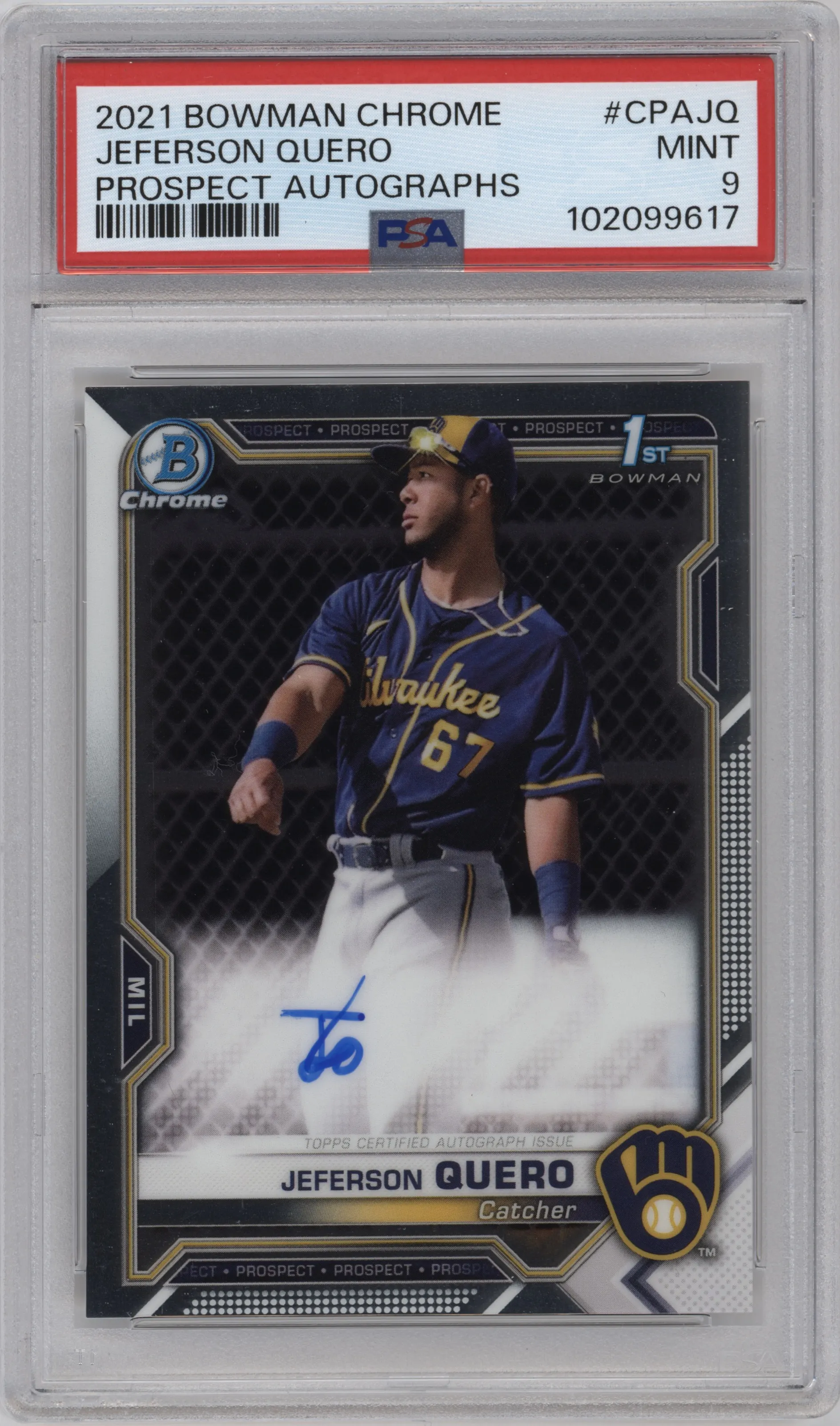 2021 Bowman Chrome Pros.Auto Jeferson Quero #CPA-JQ PSA 9