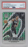 Victor Wembanyama from the 2023-24 Panini Mosaic set featuring a Green Mosaic parallel graded by PSA and given an overall grade of 10.
