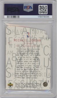 Michael Jordan from the 1997-98 Upper Deck UD3 set graded by PSA and given an overall grade of 9.