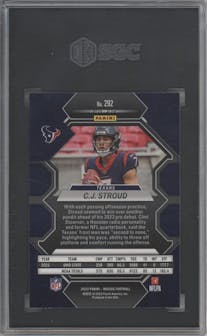 C.J. Stroud from the 2023 Panini Mosaic set graded by SGC and given an overall grade of 10.