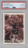 Michael Jordan from the 1998-99 NBA Hoops set graded by PSA and given an overall grade of 10.