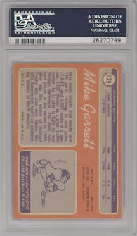 Mike Garrett from the 1970 Topps set graded by PSA and given an overall grade of 7.