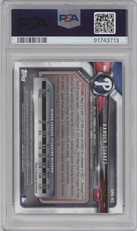 Ranger Suarez from the 2018 Bowman set graded by PSA and given an overall grade of 9.