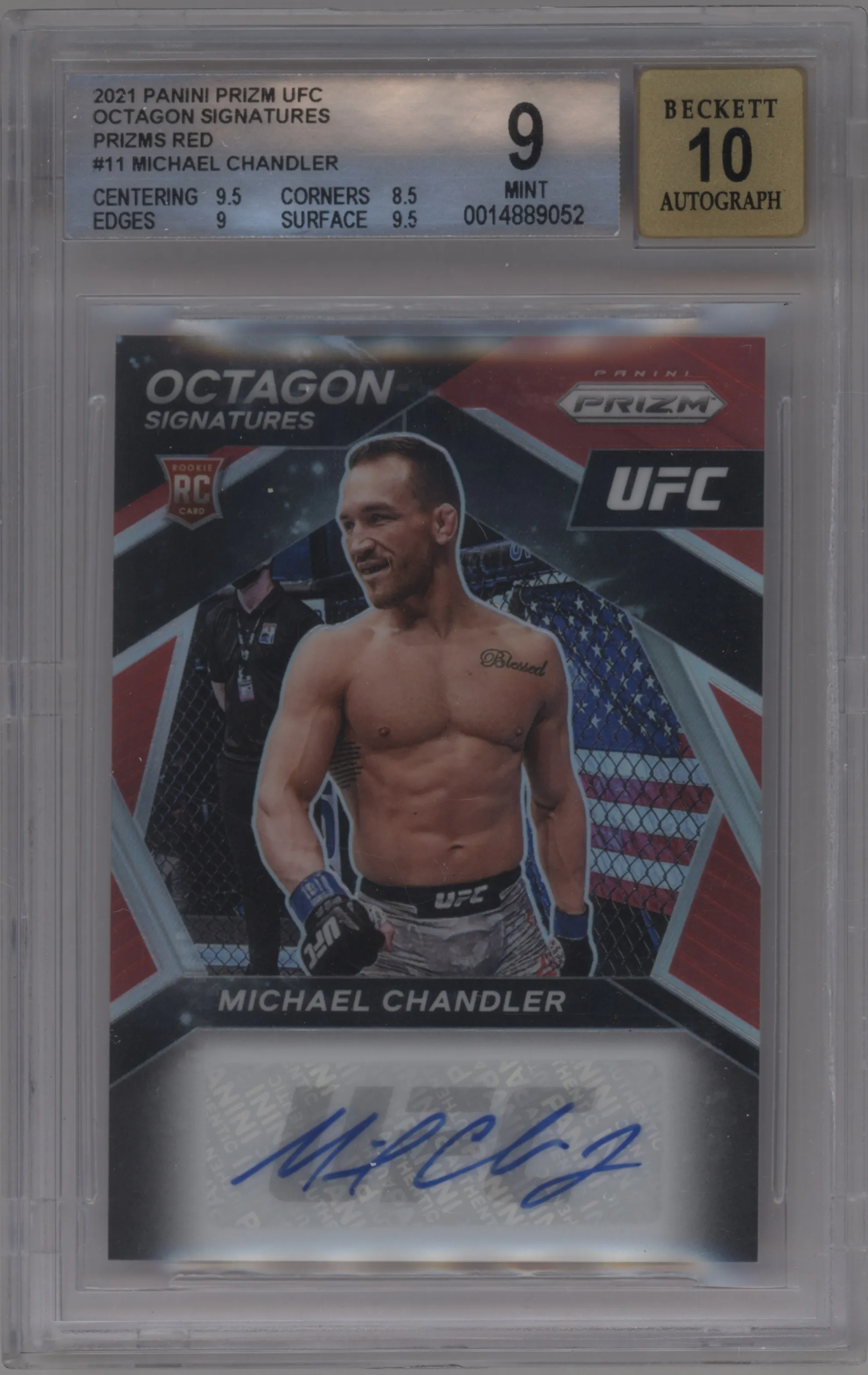 2021 Panini Prizm UFC Octagon Sig. Michael Chandler Red Prizm #OS-MCH BGS 9